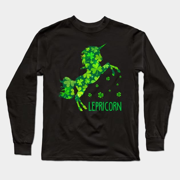 Lepricorn Leprechaun Unicorn Long Sleeve T-Shirt by Dunnhlpp